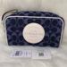 Coach Bags | Coach Dempsey Boxy Cosmetic Case 20 In Signature Denim With Coach Patch New | Color: Blue/White | Size: Os