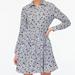 J. Crew Dresses | J. Crew Blue & White Floral Collared Mini Shirtdress Size 4 | Color: Blue/White | Size: 4