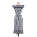 Zara Casual Dress - Midi High Neck Short sleeves: Gray Dresses - Women's Size X-Small