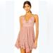 Free People Dresses | Free People One Adella Lace Mini Slip Dress Womens Large Rose Lined Retail $88 | Color: Cream/Pink | Size: L