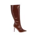 INC International Concepts Boots: Slouch Stiletto Casual Burgundy Print Shoes - Women's Size 9 1/2 - Pointed Toe