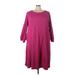 Woman Within Casual Dress - A-Line: Burgundy Solid Dresses - Women's Size 26