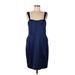 Express Casual Dress - Party Sweetheart Sleeveless: Blue Solid Dresses - New - Women's Size 12