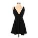 Kimchi Blue Casual Dress - Mini V-Neck Sleeveless: Black Solid Dresses - Women's Size X-Small