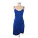 Zalalus Casual Dress - Sheath: Blue Solid Dresses - New - Women's Size Medium
