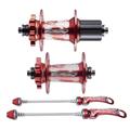 ZECHAO Mountain Bike Hub,Front 2 Rear 4 Bearings 108 Clicks Quick Release Lever 6 Claws 32 Holes 8/9/10/11/12 Speed Tire Accessories (Color : Red, Size : XD)