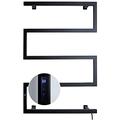 YIHANSS Towel Warmer Drying Rack, Intelligent Black Electric Heated Towel Rack with Timer/Temperature Control Function, 304 Stainless Steel Wall Mounted Heated Towel Dryer for Bathroom,Hardwired