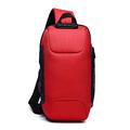 LEABOX Anti-Theft Sling Bag New Men Crossbody Bag fit 10.5 inch Tablet Women Chest Pack with USB Charging Port Shoulder Bag for Cycling Camping Riding Hiking Daypacks Waterproof Polyester Red A Double