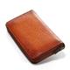 IJUN Full Grain Leather Long Wallet for Men Genuine Leather Zipper Wallet with Zippered Coin Pocket Vintage Tanned Cowhide, Dark orange, Casual