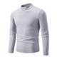 RKYNOOZX Men jumpers Autumn Sweater Men's Half High Neck Basic Solid Color Casual Versatile Round Neck Knit With Sweater Inside-light Grey-l 50-60kg