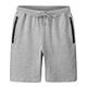 Mens Sports Shorts Cotton Gym Shorts with Zip Pockets and Adjustable Drawstring (Color : Gray, Size : L)