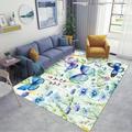 POSLAB Butterfly Floral Area Rug Design Carpet for Bedroom Living Room Home Decoration