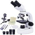 LAKWAR 40X-1000X Binocular Microscope for Adults with Microscope Slides Phone Holder & Specimen Preparation Kits, Compound Binocular Microscopes for Home Educational Study