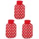 FRCOLOR 3 Sets Hot Water Bottle Hand Warmer Belly Warmer Sunflower Napkins Winter Hand Reusable Hot Water Bag Practical Hot Water Bag Outdoor Thermos Bottle Accessories PVC Red