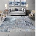 KTYUTJDH Area Rugs Living Room, Modern Abstract Design Grey-blue, Dark Blue, Grey-white, Blue-brown Pattern Carpet,Greyish Blue,Rectangular 160 x 220 cm,Washable Rug