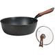 Wok Pan with Lid, Aluminum Alloy Skillet, with Handle Saucepans, Metallic Non-Stick Stir Fry Pan, Suitable for All Heat Sources Including Induction, Black -24cm (28cm)