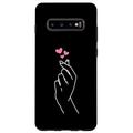 Hülle für Galaxy S10+ Koreanischer Kpop-Merchandise mit Fingerherzen, Kdrama-Fanartikel, Saranghae