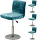 ZRCYXDW Bar Stool Covers, Crushed Velvet Swivel Bar Stool Chair Covers Soft Stretch Pub Counter Stool Covers Non Slip Stool Cover For Swivel Barstool Chair Seat-blue-4 pack