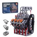 BLOKZ V8 Engine Building Blocks Set, OHV 5.0L V8 4-Stroke Mechanical Supercharger Ignition High-Speed Engine Model Kit, MOC Construction Toy for Adults (2106PCS)