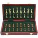 Chess Games and Boards International Set, Large Metal Deluxe Retro Copper Plated Alloy Adult Set Board Game Portable Wooden Box Sto