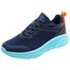 Cross-country ski shoes men's sports shoes, fashionable new pattern, summer mesh, breathable and comfortable, thick sole, casual running shoes, lace-up shoes, men's black shoes, darkblue, 46 EU