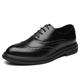 Ninepointninetynine Dress Oxford Formal Shoes for Men Lace Up Pointed Toe Brogue Embossed Wingtips Vegan Leather Derby Shoes Non Slip Anti-Slip Slip Resistant Low Top (Color : Black, Size : 9 UK)