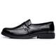 New Oxford Shoes for Men Slip On Round Apron Toe Cowhide Rubber Sole Non Slip Low Top Walking (Color : Black, Size : 7.5 UK)