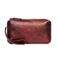 VKEID Mens Clutch Bag Vintage Handmade Leather Clutch Men's Casual Long Wallet Zipper Leather Wallet Clutch Bag Business Clutch Bag