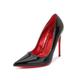 HJKLW Women's Sexy Pointed Toe Stiletto Heel Pumps Court Shoes,Women's High Heels Platform Pumps Stilettos Court Shoes Heels,Black Red,38