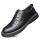 Ninepointninetynine Oxford Formal Shoes for Men Lace Up Pleated Breathable Derby Shoes Leather Block Heel Rubber Sole Slip Resistant Anti-Slip Business (Color : Black-Lace Up Perforated, Size : 7.5