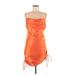 Zara Casual Dress - Mini: Orange Solid Dresses - Women's Size Medium