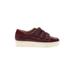 Nine West Sneakers: Slip On Platform Casual Burgundy Solid Shoes - Women's Size 9 1/2 - Almond Toe