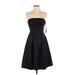White House Black Market Cocktail Dress - A-Line: Black Solid Dresses - Women's Size 0