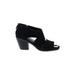 Eileen Fisher Heels: Slip-on Chunky Heel Casual Black Print Shoes - Women's Size 10 - Open Toe