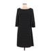 Lauren by Ralph Lauren Casual Dress - Shift Scoop Neck 3/4 sleeves: Black Polka Dots Dresses - Women's Size 8