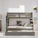 Twin over Full Bunk Bed with Twin Size Trundle, Wooden Bed with Safety Full Length Guardrail for Bedroom, Gray