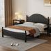 Elegant Queen Size Platform Bed Frame in Black with Wooden Headboard and Sturdy Flat Noodle Support