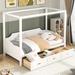 White Pine Wood Canopy Twin Daybed: Storage Drawers