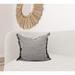 HomeRoots Set Of Two 24" x 24" Dark Slate Gray 100% Cotton Herringbone Pillows With Fringe