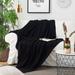 50" x 60" Cotton Cable Knit Throw Blanket Black
