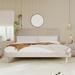 Modern Solid Wood Grain Platform Bed, Headboard, No Box Spring Needed