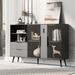 55.1" Two-door Storage Cabinet with 2 Drawers and Metal Handles