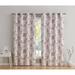 Home & Linens Yasmine Floral Light Blocking Curtain Rod Pocket Pole Top Panels - Set of 2