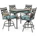Cambridge Margate 5-Piece High-Dining Patio Set in Ocean Blue with 4 Swivel Chairs and a 33-In. Counter-Height Dining Table
