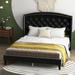 Upholsted Bed Frame with Wingback Headboard, King Size