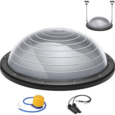 Half Ball Balance Trainer, Balance Ball, Exercise Half Ball w/Resistance Bands,Yoga Balance Ball Anti Slip Surface w/ Foot Pump