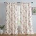 Home & Linens Yasmine Floral Light Blocking Curtain Rod Pocket Pole Top Panels - Set of 2