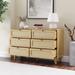 6 Drawers Dresser for Bedroom, Wood Rustic Dresser 52" TV Stand