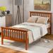 Stylish And Comfortable 100% Pine Wood Platform Bed Twin Bed with Headboard, Footboard