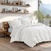 3pc Full/Queen Waffle Weave Solid Textured Comforter Set Ivory